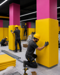 İç mekan inşaat çalışması ve montaj