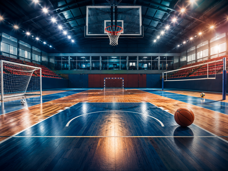 Iç mekan spor arenası detayları